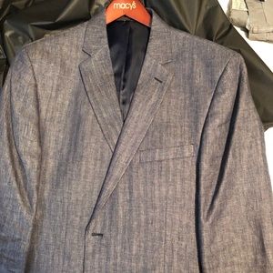 Tasso Elba chambray blazer, blue. 46L